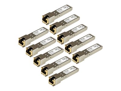 StarTech.com 10 Pack of HPE J8177C Compatible SFP Module, 1000BASE-T, SFP to RJ45 Cat6/Cat5e, 1GE Gigabit Ethernet SFP, RJ-45 (Copper) 100m, HPE 1810, 1820, 2530, Mini GBIC Transceiver - Lifetime Warranty (J8177C10PKST) - SFP (mini-GBIC) transceiver modul_thumb