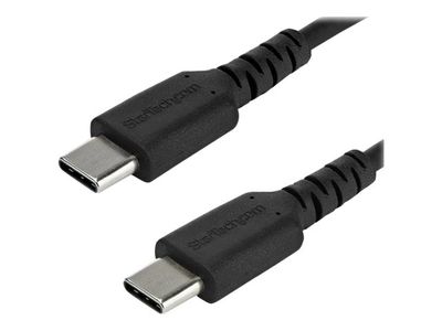 StarTech.com 2m USB C Charging Cable - Durable Fast Charge & Sync USB 3.1 Type C to C Charger Cord - TPE Jacket Aramid Fiber M/M 60W Black - USB-C cable - 2 m_2