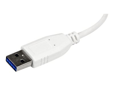 StarTech.com 4 Port USB 3.0 Hub - Multi Port USB Hub w/ Built-in Cable - Powered USB 3.0 Extender for Your Laptop - White (ST4300MINU3W) - hub - 4 ports_5