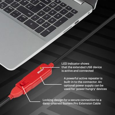 Lindy 42782 USB Kabel USB 2.0 12 m USB A 0,48 Gbit/s Schwarz_6