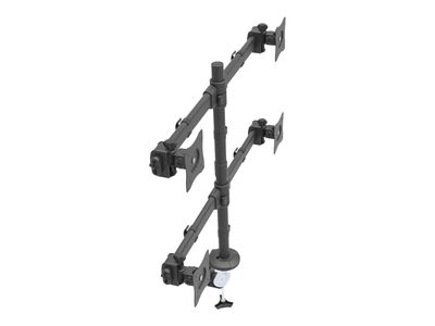 StarTech.com Desk Mount Quad Monitor Arm - 4 VESA Displays up to 27" - Ergonomic Height Adjustable Articulating Pole Mount - Clamp/Grommet (ARMQUAD) - desk mount (adjustable arm)_3