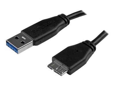StarTech.com 1m 3ft Slim USB 3.0 A to Micro B Cable M/M - Mobile Charge Sync USB 3.0 Micro B Cable for Smartphones and Tablets (USB3AUB1MS) - USB cable - 1 m_1