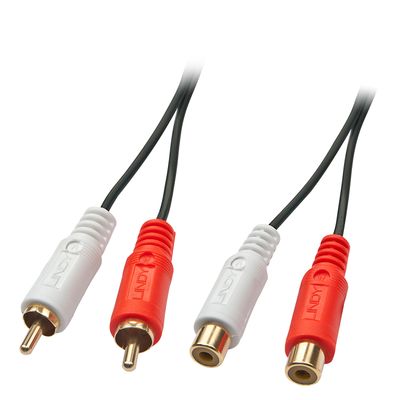 Lindy 35673 Audio-Kabel 5 m 2 x RCA Schwarz, Rot, Weiß_thumb