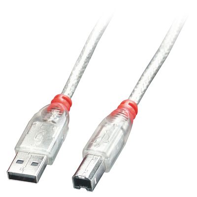 Lindy 41750 USB Kabel USB 2.0 0,2 m USB A USB B 0,48 Gbit/s Transparent_1