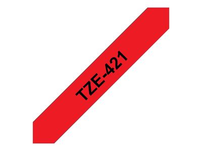 Brother laminiertes Schriftband P-Touch TZe-421 - 9 mm x 8 mm - Schwarz auf Rot_thumb