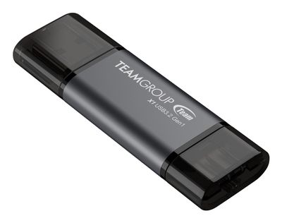 Team Group X1 USB 3.2 Gen1 USB flash drive 64 GB USB Type-A / USB Type-C 3.2 Gen 1 (3.1 Gen 1) Black, Grey_2