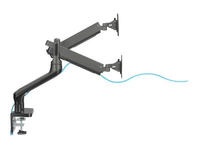 DIGITUS - Befestigungskit - einstellbarer Doppelarm - für 2 Monitore / Curved-Monitore - Space-grau_4