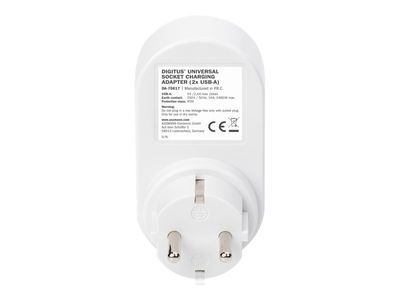 Digitus Universal socket adapter DA-70617 - 2x USB-A / earthed socket_4