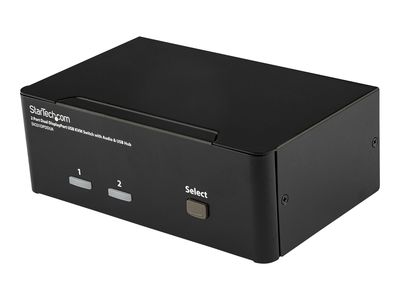 StarTech.com Dual Monitor DisplayPort KVM Switch - 2 Port - USB 2.0 Hub - Audio and Microphone - DP KVM Switch (SV231DPDDUA) - KVM / audio switch - 2 ports_thumb