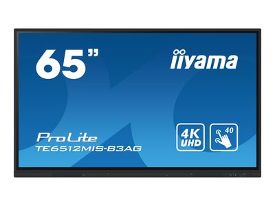 iiyama ProLite TE6512MIS-B3AG 165 cm (65") Klasse (163.9 cm (64.5") sichtbar) LCD-Display mit LED-Hintergrundbeleuchtung - 4K - für Digital Signage / interaktive Kommunikation_thumb