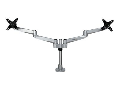 StarTech.com Desk Mount Dual Monitor Arm, Premium Articulating Monitor Arm, up to 27" VESA Mount Displays, Height Adjustable Monitor Mount, Rotating/Swivel/Tilt, Desk Clamp/Grommet, Silver - Easy & Quick Assembly (ARMDUALPS) mounting kit - adjustable arm_5