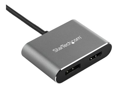 StarTech.com USB C Multiport Video Adapter - 4K 60Hz USB-C to HDMI 2.0 or DisplayPort 1.2 Monitor Adapter - USB Type-C 2-in-1 Display Converter HDMI/DP HBR2 HDR - Thunderbolt 3 Compatible - video interface converter - DisplayPort / HDMI - 20.5 m_4