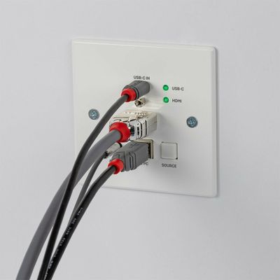 Lindy 150m Cat.6 HDMI 4K60 & Type C HDBaseT UK Wall Plate KVM Extender, Transmitter_5