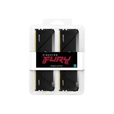 Kingston RAM FURY Beast RGB - 16 GB (2 x 8 GB Kit) - DDR4 3200 DIMM CL16_3