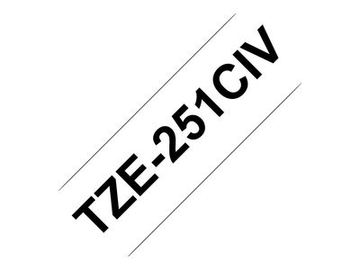Brother laminated tape TZ251CIV - Black on white_thumb