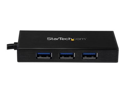 StarTech.com 3 Port USB 3.0 Hub mit Gigabit Ethernet Adapter aus Aluminum - Kompakter USB3 Hub mit GbE - Hub - 3 Anschlüsse_thumb