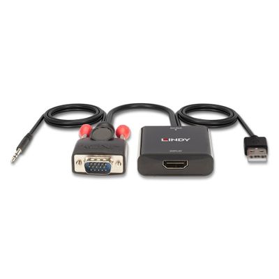 Lindy 38284 Videokabel-Adapter VGA (D-Sub) + 3.5mm HDMI + USB Schwarz_4