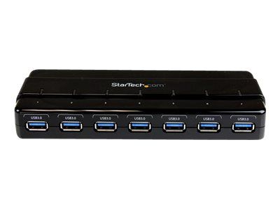 StarTech.com 7 Port USB 3.0 SuperSpeed Hub - USB 3 Hub Netzteil / Stromanschluss und Kabel - Schwarz - Hub - 7 Anschlüsse_2