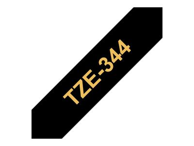 Brother TZe-344 - 18 mm - Gold auf Schwarz_1