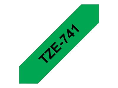 Brother TZE741 - 18 mm - black on green_thumb