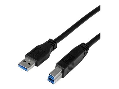 StarTech.com 1m 3 ft Certified SuperSpeed USB 3.0 A to B Cable Cord - USB 3 Cable - 1x USB 3.0 A (M), 1x USB 3.0 B (M) - 1 meter, Black (USB3CAB1M) - USB cable - 1 m_thumb