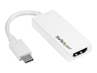 StarTech.com USB-C auf HDMI Adapter - Thunderbolt 3 kompatibel - Weiß - 4K 60Hz - Videoschnittstellen-Converter - HDMI / USB - 15 cm_1