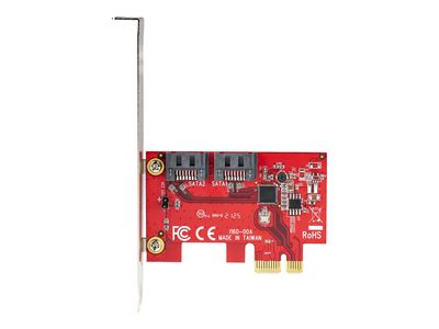 StarTech.com PCIe SATA Controller Karte - 2 Port SATA 3 Erweiterungskarte/Kontroller - 6Gbit/s - Voll/Halb Profil Blende - PCI Express Festplatten/SSD kontroller/Adapter (2P6G-PCIE-SATA-CARD) - Speicher-Controller - SATA 6Gb/s - PCIe 2.0 x1_2