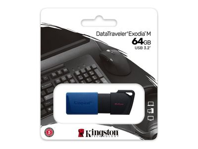 Kingston USB-Stick DataTraveler Exodia M - USB 3.2 Gen 1 (3.1 Gen 1) - 64 GB - Schwarz/Blau_3