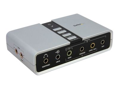 StarTech.com 7.1 USB Sound Card - External Sound Card for Laptop with SPDIF Digital Audio - Sound Card for PC - Silver (ICUSBAUDIO7D) - sound card_3