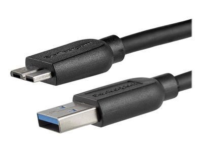 StarTech.com 2m schlankes SuperSpeed USB 3.0 A auf Micro B Kabel - St/St - USB 3.0 Anschlusskabel - Schwarz - USB-Kabel - Micro-USB Type B bis USB Typ A - 2 m_thumb