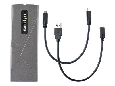 StarTech.com USB-C 10Gbps to M.2 NVMe or M.2 SATA SSD Enclosure, Tool-free M.2 PCIe/SATA NGFF SSD Enclosure, Portable Aluminum Case, USB Type-C & USB-A Host Cables, For 2230/2242/2260/2280 - Works w/ Thunderbolt 3 (M2-USB-C-NVME-SATA) - Speichergehäuse -_2
