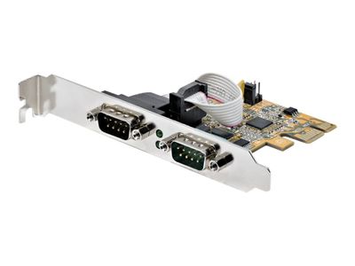 StarTech.com 2-Port PCI Express Serial Card, Dual Port PCIe to RS232 (DB9) Serial Interface Card, 16C1050 UART, Standard or Low Profile Brackets, COM Retention, For Windows & Linux - PCIe to Dual DB9 Card (21050-PC-SERIAL-LP) - Serieller Adapter - PCIe 2._2