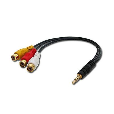 Lindy 35539 Composite-Video-Kabel 0,25 m 3.5mm 3 x RCA Schwarz_thumb