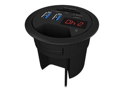 ICY BOX 3 port desk hub with SD/microSD card reader, USB Type-A port and charging current indicator IB-HUB1404_11
