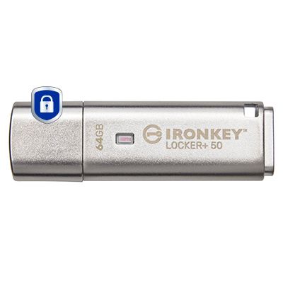 Kingston USB-Stick IronKey Locker+ - USB 3.2 Gen 1 (3.1 Gen 1) - 64 GB - Silver_thumb