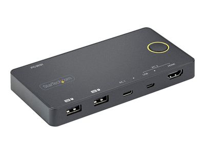 StarTech.com 2 Port Hybrid KVM Switch HDMI + USB-A & USB-C - 4K 60Hz HDMI 2.0 Monitor - Kompakter Desktop und/oder Laptop HDMI KVM Umschalter - USB Bus Powered - Thunderbolt 3 Kompatibel (SV221HUC4K) - KVM-/Audio-Switch - 2 Anschlüsse_3