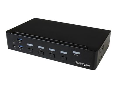 StarTech.com 4 Port DisplayPort KVM Switch - DP KVM Umschalter mit USB 3.0 Hub - 4K 30Hz - KVM-/USB-Switch - 4 Anschlüsse - an Rack montierbar_2