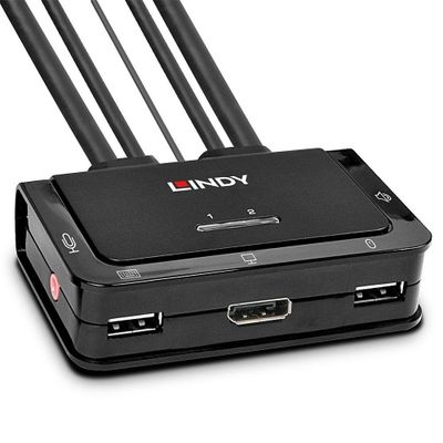 Lindy 42344 Tastatur/Video/Maus (KVM)-Switch Rack-Einbau Schwarz_thumb