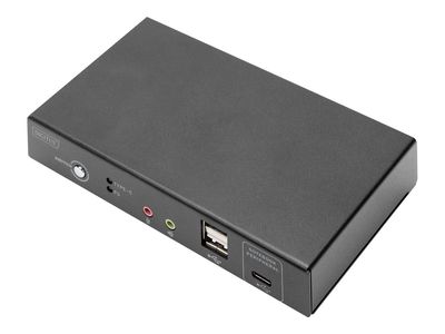 DIGITUS DS-12901 - KVM-/Audio-/USB-Switch - 4K 30 Hz, USB-C/USB/HDMI-Eingang, HDMI-Ausgang, Netzwerk - 2 Anschlüsse_thumb