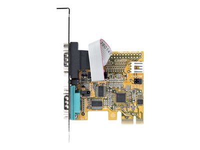 StarTech.com 2-Port PCI Express Serial Card, Dual Port PCIe to RS232 (DB9) Serial Interface Card, 16C1050 UART, Standard or Low Profile Brackets, COM Retention, For Windows & Linux - PCIe to Dual DB9 Card (21050-PC-SERIAL-CARD) - Serieller Adapter - PCIe_1