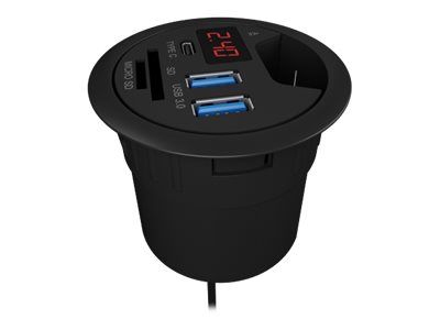 ICY BOX 3 port desk hub with SD/microSD card reader, USB Type-A port and charging current indicator IB-HUB1404_2