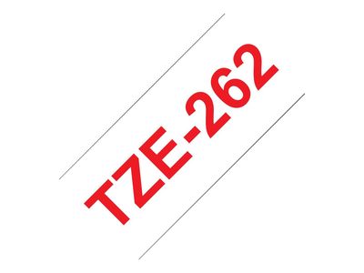 Brother laminiertes Schriftband P-Touch TZe262 - 36 mm x 8 m - Rot auf Weiß_1