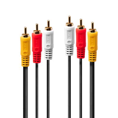 Lindy 35690 Audio-Kabel 1 m 3 x RCA Schwarz, Rot, Weiß, Gelb_thumb