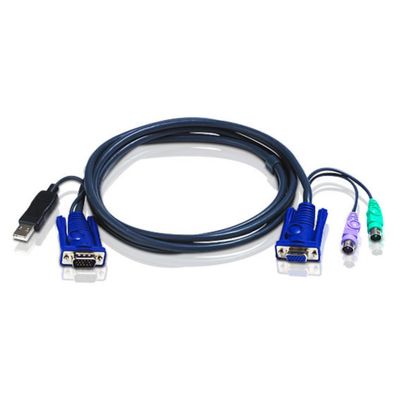 ATEN USB KVM-Kabel 2L-5503UP - KVM/KVM - 3 m - mit integriertem PS/2-auf-USB-Konverter_1