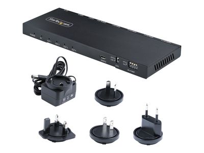 StarTech.com 4-Port HDMI Splitter, 4K 60Hz HDMI 2.0 Video, 1 In 4 Out HDMI Splitter, 4K HDMI Splitter w/Built-in Scaler, 3.5mm/Optical Audio Port, Durable Metal Housing, HDR/HDCP - 1x4 HDMI Display/Output Splitter (HDMI-SPLITTER-44K60S) - Video-/Audio-Spl_1