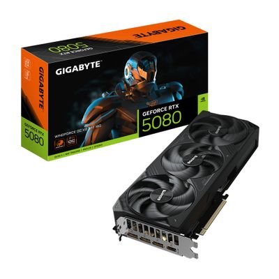 GIGABYTE GeForce RTX 5080 WINDFORCE OC SFF 16G – Grafikkarte, 16GB GDDR7, 256bit, PCI-E 5.0, 2670MHz Core Clock, 3 × DP 2.1b, 1 × HDMI 2.1b, DLSS 4, GV-N5080WF3OCV2-16GD_thumb