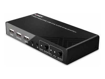 Lindy - KVM / audio / USB switch - HDMI 4K60, USB 2.0 - 2 ports_thumb