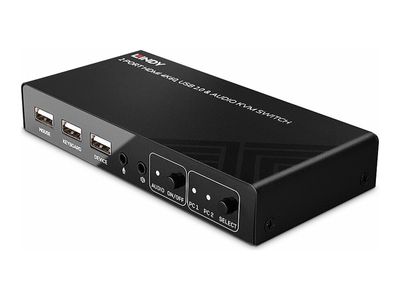Lindy - KVM / audio / USB switch - HDMI 4K60, USB 2.0 - 2 ports_2