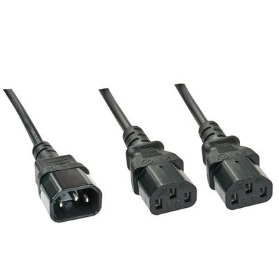 Lindy 30363 Stromkabel Schwarz 1 m C14-Koppler 2 x C13-Koppler_thumb