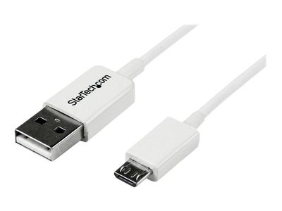 StarTech.com 3.3 ft. (1 m) USB to Micro USB Cable - USB 2.0 A to Micro B - White - Micro USB Cable (USBPAUB1MW) - USB cable - 1 m_1